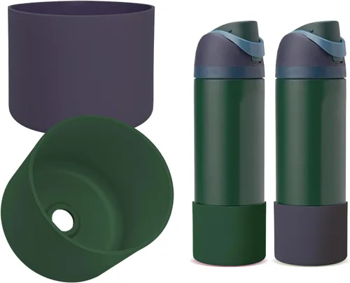 Vista 16 de 2 botas de silicona compatibles con Owala FreeSip de 24 onzas, funda protectora superior para botella de agua, reducción de ruido, cubierta inferior