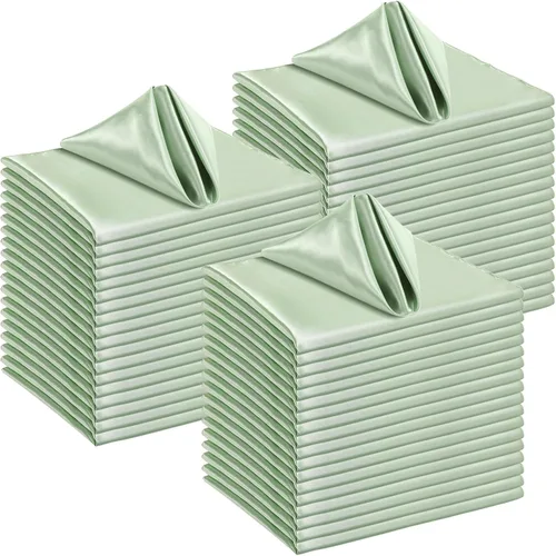 Vista 7 de 150 servilletas de satén a granel de 17 x 17 pulgadas, servilletas cuadradas de seda suave para cena, servilletas elegantes de satén para bodas Negro