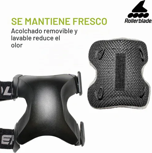 Vista 5 de Rollerblade X Gear - Paquete de 3 equipos de protección, rodilleras, coderas y muñequeras, patinaje en línea, protección multideportiva, unisex