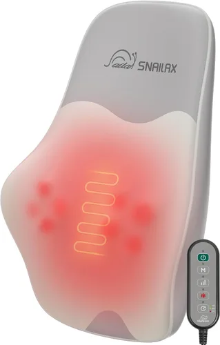 Vista 12 de Snailax Masajeador de espalda para dolor de espalda, tejido profundo, masajeador de espalda Shiatsu con calor, almohada de masaje de silla