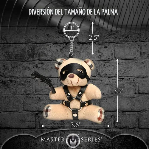 Vista 4 de Master Series Llavero de oso de peluche Beige