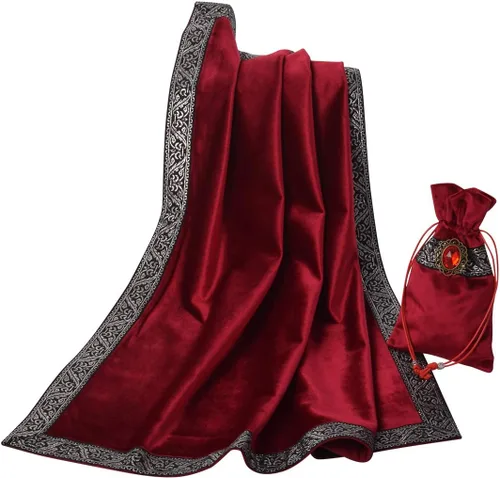 Vista 10 de BLESSUME Mantel de tarot de altar para lectura con bolsa negra