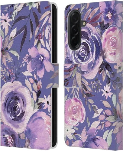 Vista 50 de Head Case Designs Officially Licensed Ninola Abstract Poppies Lilac Floral Leather Wallet Case Compatible with Samsung Galaxy A07 4G