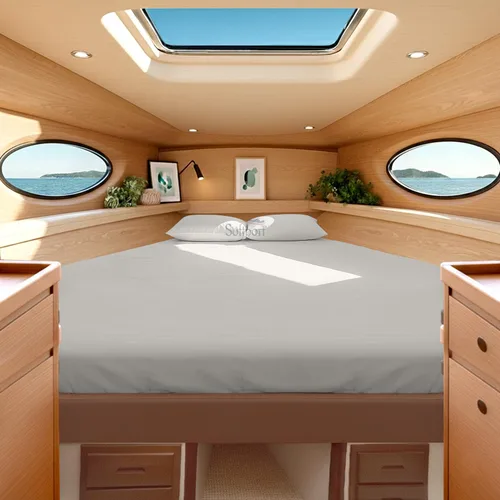 Vista 10 de Universal V Berth - Juego de sábanas de 4 piezas para barco, 100% algodón egipcio, la mejor ropa de cama de barco V, se adapta a colchones de hasta