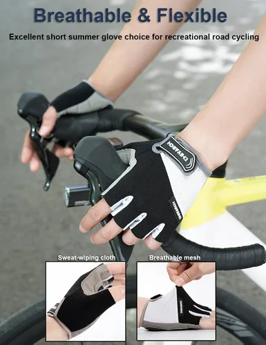 Vista 4 de Guantes de ciclismo para hombres y mujeres, guantes de ciclismo para hombres y mujeres, guantes de ciclismo acolchados para hombres y mujeres