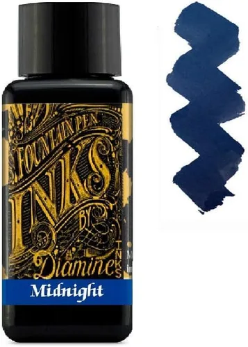 Vista 3 de Diamine - Tinta para pluma estilográfica de 30 ml - 3 botellas - Sangre de escritor & Azul medianoche & Negro verdoso