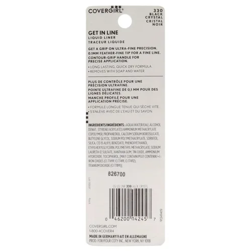 Vista 2 de COVERGIRL Get In Line Delineador de ojos líquido, cristal negro, 0.08 onzas líquidas (el embalaje puede variar)