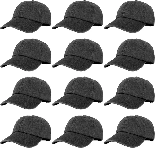 Vista 164 de Gelante Gorras de béisbol 100% algodón liso en blanco tamaño ajustable al por mayor a granel de 12