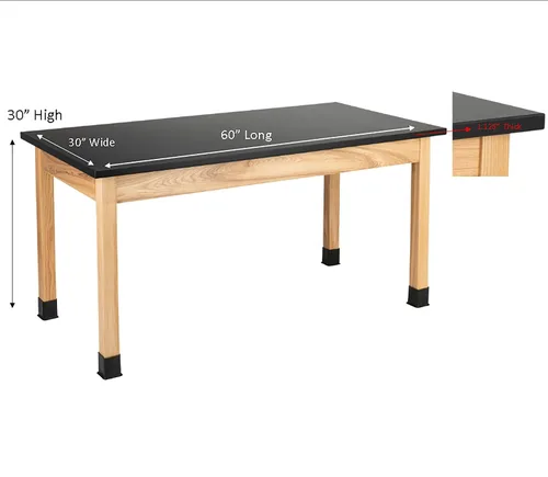 Vista 2 de Learniture Mesa de laboratorio científico con parte superior resistente a productos químicos (30 pulgadas de ancho x 60 pulgadas de largo)