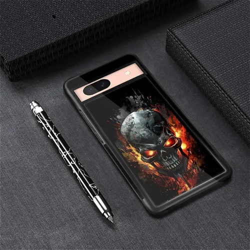 Vista 940 de Compatible con Google Pixel 4A 5G Mobile Case Creative Acrylic Panel trasero Silicona Protección Grip especialmente diseñado para Google Pixel 4A 5G