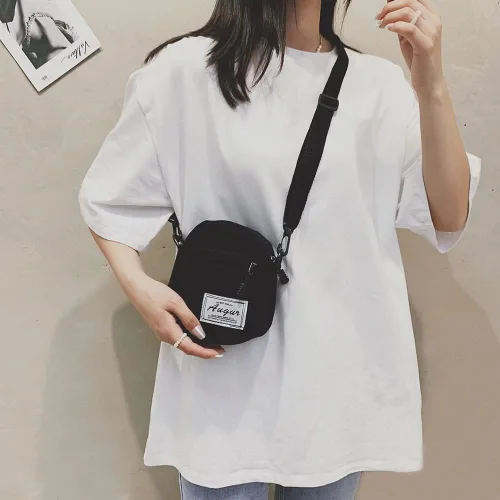 Vista 2 de Bolso de lona pequeño bolso cruzado para hombre, bolsos para mujer, bolso cruzado estético