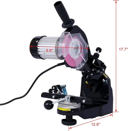 Vista 3 de Afilador eléctrico profesional de motosierra multiángulo, amoladora de sierra de cadena de banco universal, negro