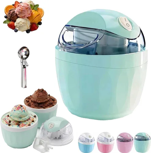 Vista 10 de Pequeña máquina de helados para el hogar, máquina de helados personal para yogur congelado casero, helado y sorbete, mini máquina de helados