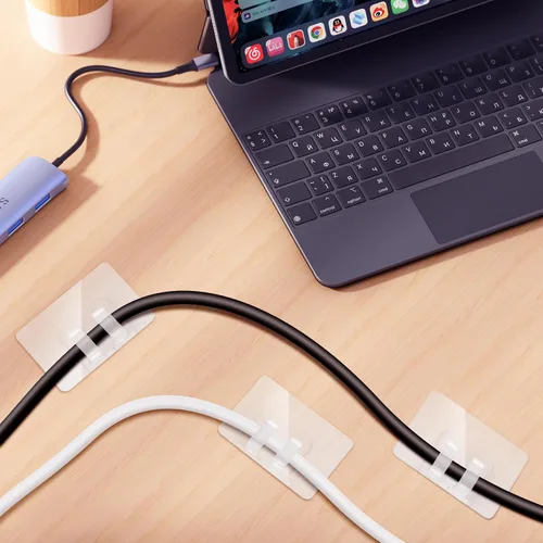 Vista 6 de VZZNN 45 ganchos para tiras de luces al aire libre, clips de cable transparentes, no dañan la pared, soportes de luz para colgar luces de Navidad