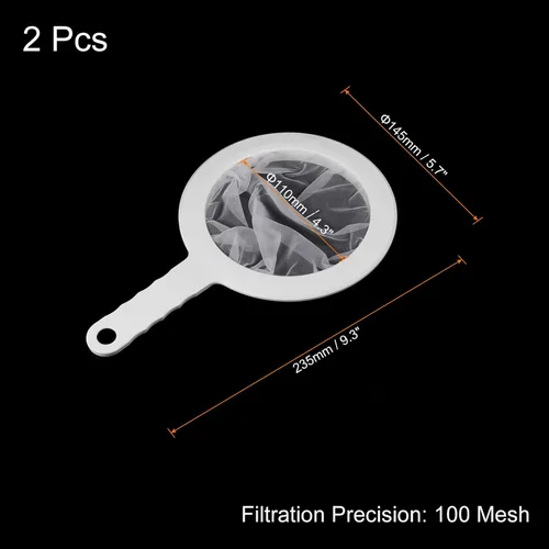 Vista 2 de PATIKIL Colador de filtro de alimentos de 9 x 6 pulgadas, paquete de 2 filtros de malla de 100 filtros de malla para cocina, coladores de malla fina