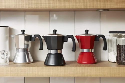Vista 5 de Leopold Cafetera Espresso 6 tazas Tivoli-roja (Induccion)