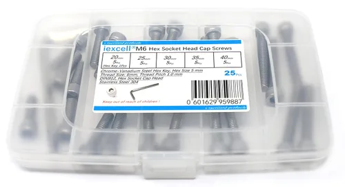 Vista 196 de iexcell Kit de tornillos de cabeza hexagonal de acero inoxidable 304, 100 unidades M2 x 0.157 in, paso de rosca de 0.016 in