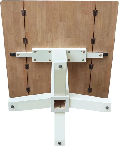 Vista 5 de IC INTERNATIONAL CONCEPTS Mesa de comedor cuadrada de madera maciza de 36 pulgadas con doble hoja, multicolor Nogal/Concha