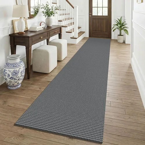 Vista 174 de KOZYFLY - Tapete para puerta de interior, lavable, pequeña, antideslizante, con respaldo de goma, felpudo de algodón para el hogar, color negro