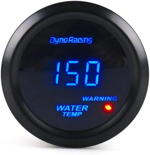 Vista 2 de Dynoracing - Medidor digital de temperatura de agua LED azul de 2 pulgadas, 2.047 in, 104.0-302.0 °F con adaptador de sensor de tubería