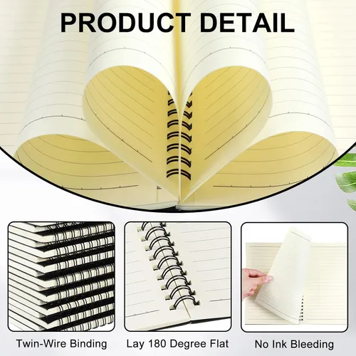 Vista 3 de Yahenda Cuaderno de Espiral al Por Mayor A5 Diario Rayado 8.3'' x 5.5'' Papel de Composición para Escritura Bloc de Notas Pequeño Cuaderno