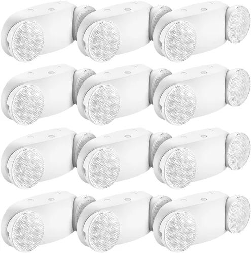 Vista 9 de OSTEK Accesorios de iluminación LED de salida de emergencia con dos cabezales, luz de emergencia LED integrada ajustable estándar de EE. UU.