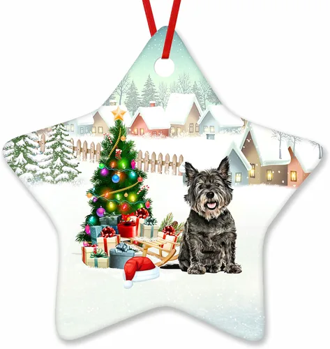 Vista 93 de Prezzy Airedale Terrier - Adorno para decoración de árbol de Navidad, regalos lindos para amantes de los perros, para familiares y amigos, nuevo