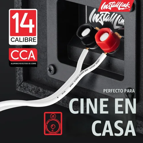 Vista 2 de Install Link Cable de altavoz de calibre 14 (blanco) para cable de audio de automóvil, hogar o RV, 100 pies, CCA