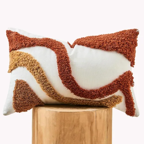 Vista 23 de lifein Fundas de almohada de 18 x 18 pulgadas, fundas de almohada copetudas de jacquard bohemio, fundas de almohada decorativas para casa de campo