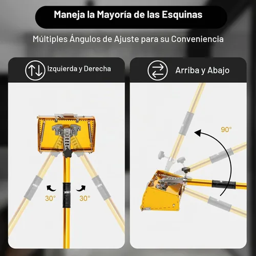 Vista 2 de Caja de acabado plano profesional para paneles de yeso de 10 pulgadas con mango extensible de 41 a 66 pulgadas, caja de barro de acabado de aluminio
