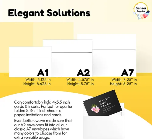 Vista 2 de 110 sobres de invitación blancos de 4 3/4 x 5 ¾ – A2 – para invitaciones de boda, RSVP, tarjetas de felicitación, correo de almacenamiento de fotos