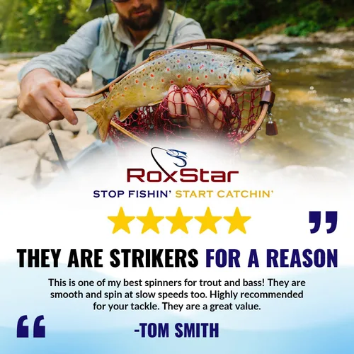 Vista 7 de RoxStar Fly Strikers Proven Nationwide to Out-Fish Any Spinner Hand-Tied in The USA Most Versatile Fishing Spinner Ever! Trout, Bass, Steelhead