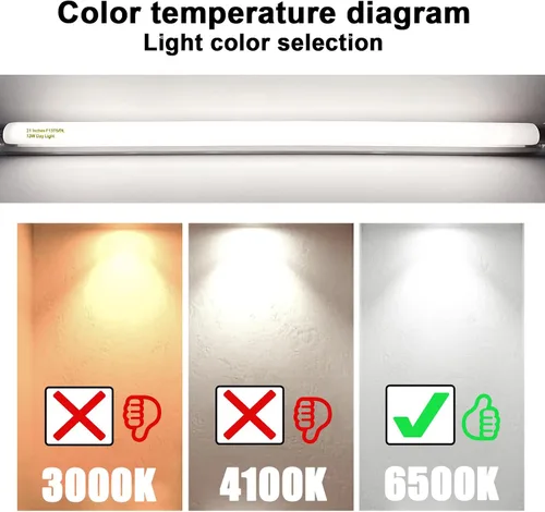 Vista 7 de Konideke Paquete de 8 bombillas fluorescentes T5 de 21 pulgadas, 13 W, luz diurna 6500K, F13T5D para debajo del gabinete, base G5 de 750 lúmenes