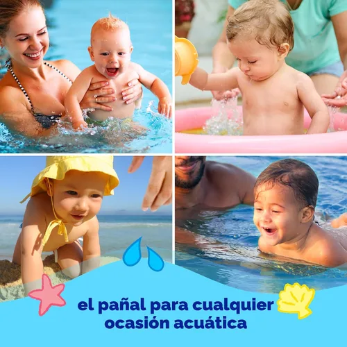 Vista 9 de Pampers Splashers - Pañales de natación, talla S, 20 unidades, pantalones de natación desechables para bebé sin huecos