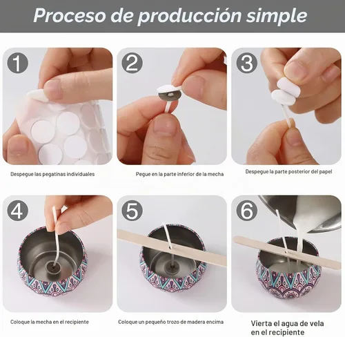 Vista 4 de buluker 150 piezas de mechas funcionales sin humo para velas - mechas de algodón preenceradas con pestañas sustentadoras de metal