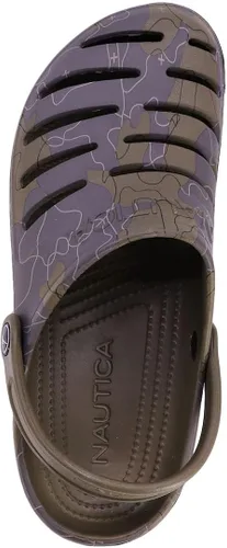 Vista 5 de Nautica Zuecos para hombre, sandalias deportivas deportivas, sin cordones con correa trasera ajustable, (zapatos de aguapantuflas peludas) River Edge