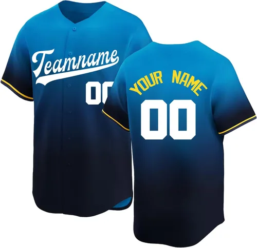 Vista 20 de Camiseta de béisbol personalizada cosida con el nombre del equipo, número de equipo, camisas con logotipo, uniforme deportivo impreso para hombres