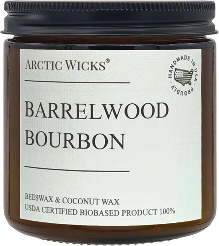 Vista 11 de Macarrón de Almendra Velas Perfumadas Arctic Wicks de Coco y Cera de Abeja Vela de Ámbar No Tóxica de 16oz para Decoración de Otoño