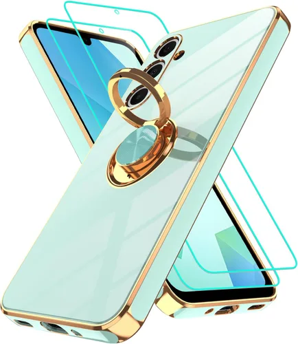 Vista 186 de Funda para Motorola Moto G 5G 2024: Funda Moto G Play 5G 2024 con 2 piezas de protectores de pantalla, soporte de anillo de rotación de 360°