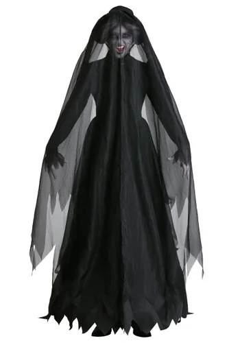 Vista 3 de Disfraz de Fantasma Dama de Negro Talla Plus Multicolor