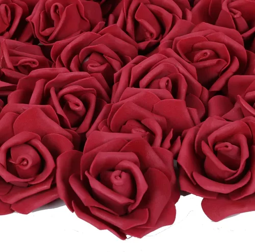 Vista 27 de 100 PCS Rosas de Espuma Azul Bebé Flores Artificiales Flores de Espuma Azul a Granel Sin Tallo Rosas Falsas para Bricolaje Centros de Mesa de Boda