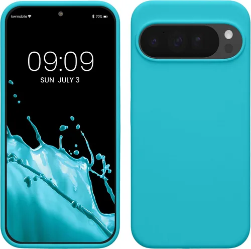 Vista 99 de kwmobile Funda Compatible con Google Pixel 6 Pro - Funda de teléfono de silicona TPU con acabado suave - Azul Arrecife