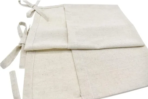 Vista 6 de Bolsa de Almacenamiento Colgante de Lino para Bebé al Lado de la Cama, Organizador de 2 Bolsillos para Cunas de Bebé y Juguetes (Burlywood)