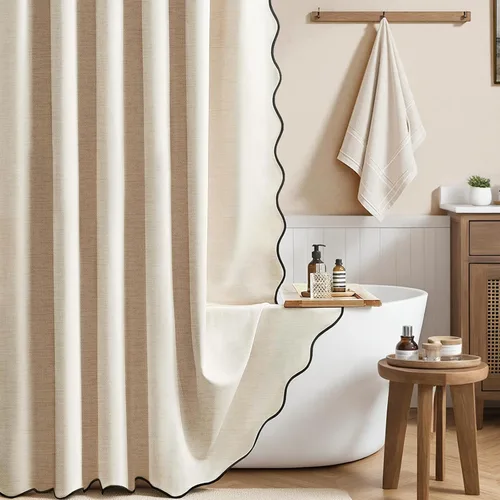 Vista 23 de BTTN Lino Crema Festoneado 36x72