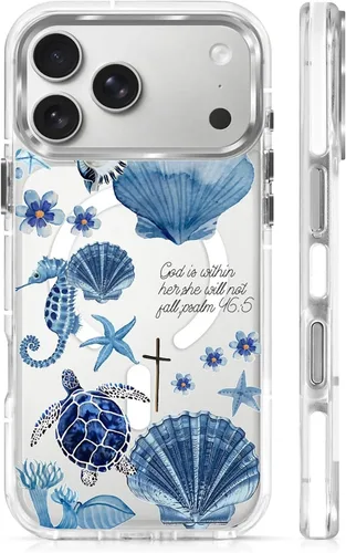 Vista 60 de Funda para iPhone 13 Pro, transparente con bonito patrón de tiburón azul, compatible con Magsafe funda protectora suave para mujeres y niñas (blanco)