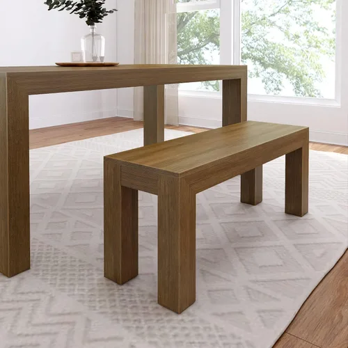 Vista 8 de Plank+Beam Mesa de comedor de 48 pulgadas, mesa de cocina de madera maciza de 48 pulgadas, mesa de comedor rectangular para comedor, oficina