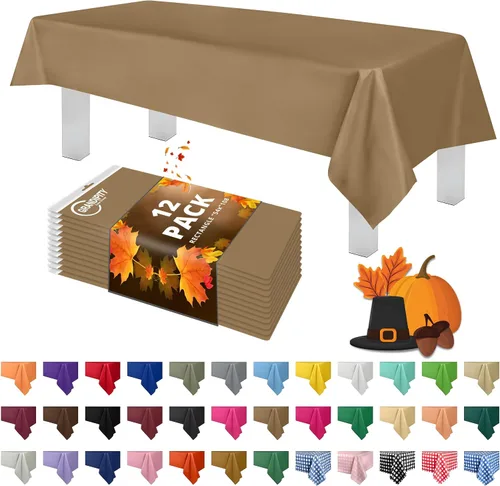 Vista 9 de Mantel de plástico de alta calidad - 54 in. x 108 pulgadas. Grandipity - Mantel rectangular (6 y 12 unidades), Agua (Aqua)