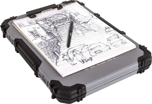 Vista 4 de ArtBin 6838AG - Tablero de dibujo, superficie de dibujo portátil con almacenamiento interno de arte y manualidades, color gris