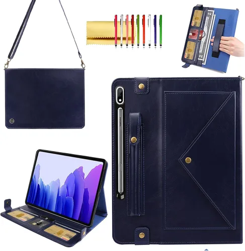Vista 77 de Bolso Funda para Samsung Galaxy Tab S10 FE/S9 FE 10.9"/S9/S8/S7 11", Techcircle Folio con Soporte Cruzado, Billetera con Ranura para Lápiz S Pen