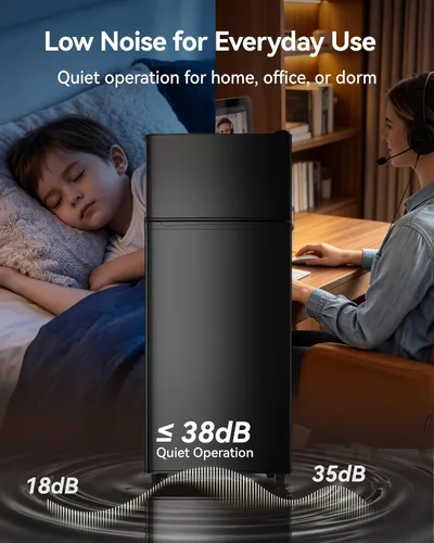 Vista 7 de Tehanld Refrigerador congelador de 4.4 pies cúbicos para dormitorio/oficina